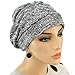 Hats for You Women's Shirred Chemo Cap, Salt and Paper, One Size