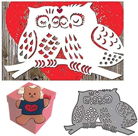 Cutting Dies for Card Making，Cutting Dies Cut Stencils for DIY Scrapbooking Photo Album Decorative Embossing Paper Dies for Card Making Templated+Cute Brooch Pin (Animal Owl) — image 1