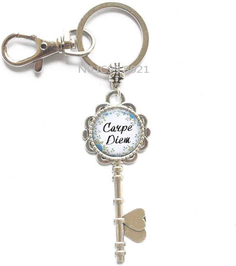 Carpe Diem Key Keychain, Carpe Diem Key Ring,Inspiration Jewelry Empowerment Jewelry,Motivation Charm Key Keychain -RG374