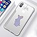 iPhone X Case, JAHOLAN Amusing Whimsical Design Clear Bumper TPU Soft Case Rubber Silicone Skin Cover for Apple iPhone X - Purple Hippo