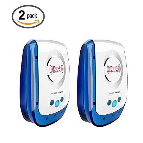 I-pure items Pest Control Ultrasonic Repellent- Electronic Plug In Pest Repeller- Pack of 2 Repels Mice, Rats, Roaches, Spiders, Other Insects,Non-toxic Environment-friendly, Humans & Pets Safe