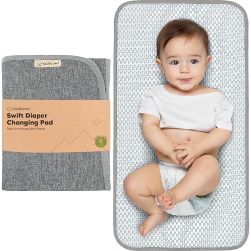 KeaBabies Portable Diaper Changing Pad Classic Gray
