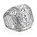 Trendsmax 316L Stainless Steel Signet Ring Carved Cross Crown Silver Tone Finger Ring Gothic Cool Size 9