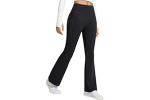 baleaf Women's Fleece Lined Pants Water Resistant Winter Thermal Warm Flare Leggings Bell Bottom Yoga Pants with Pockets