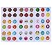 Home Button Stickers, 216 Choices, Polka Dots, Colorful Bubbles, Emojis, Fit Apple iPhone 4s, 5/5c/5s, 6/6 Plus, SE, iPod Touch 4, 5, 6, iPad 3, 4, Mini 2, 3 & Air 2 by Wisdompro (Pattern 1)