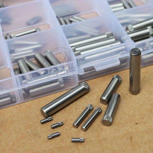 Ochoos 150Pcs 304 Stainless Steel 2mm 3mm 4mm 5mm 6mm Dowel Pin Rod with Knurl