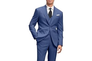 Amyox Men's Slim Fit 3 Piece Suit Two Button Business Wedding Dress Tux Suit Set Jacket Vest Pants with Tie