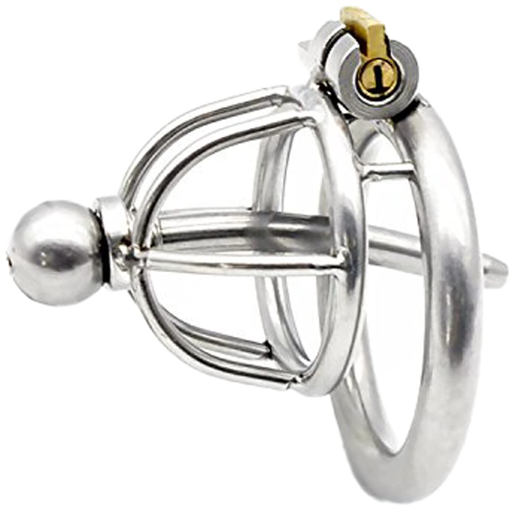Bondage Masters Male Chastity Device with Ultra Short Cage, Removable Urethral Tube, Comfort Style Back Ring