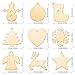 Blulu Wooden Cutouts Christmas Ornaments Hanging Ornaments Various Patterns for Holiday Decoration and DIY Craft Making (45 Pieces)
