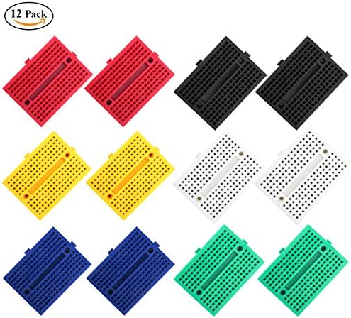 CJRSLRB 12Pcs 170 Points Mini Small Breadboard kit for Arduino