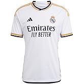 adidas Men's Real Madrid 23/24 Home Jersey - A Sleek and Lightweight Jersey with Gold Accents and Legendary Soccer History