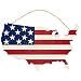 American Fourth of July Party USA Flag Hanging Sign Decoration, Fiberboard, 11" x 8" primary