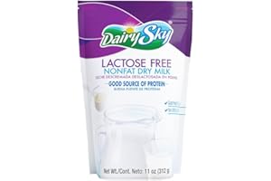 DairySky Lactose Free Milk Powder 11 oz - Powdered Milk, Non GMO Fat Free for Baking & Coffee, Kosher with Protein & Calcium | Great Substitute for Liquid Milk | RBST Hormone-Free (110z-New)