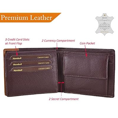 Hornbull Gift Set for Mens - Brown Wallet and Black Belt Mens Combo Gift Set 9355
