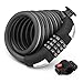 Bike Lock, Bike Lock Cable, Tacklife Heavy Duty HCL2C 6-Feet 1/2Inch Self Coiling Secure Resettable Combination, 4-dial Combination Locks with Mounting Bracket for Bike/Motobike