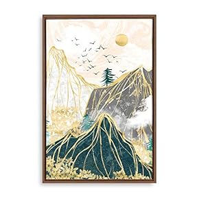 Framed Golden Forest Home Artwork for Living Room Bedroom