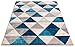 Well Woven Isometry Blue & Grey Modern Geometric Triangle Pattern Area Rug 3'3 x 5 Soft Shed Free Easy to Clean Stain Resistant