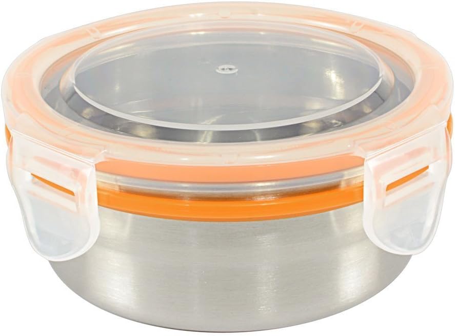 Mighty Hippo ROUND Stainless Steel Food Container (Size: SMALL) - Perfect For Snacks (Leak Proof/Dishwasher Safe/Reusable/Food Safe/Metal/BPA Free)