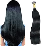 I Tip Human Hair Extensions,Straight Sliky Fusion Human Hair I tip Extensions 100G 1g/Strand 18''...