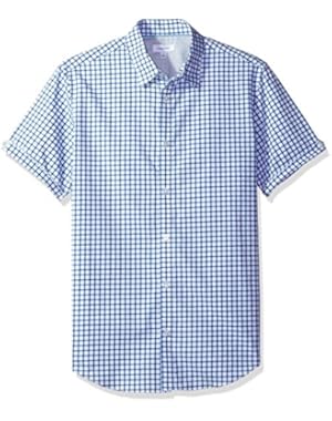 Calvin Klein Men's Short Sleeve Micro Window Button Down Shirt