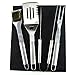 New Stainless Steel BBQ Grill Tools Set - 5 Piece Grilling Tool Accessories Barbecue Kit W/Carry Bag and Silicone BBQ Mat