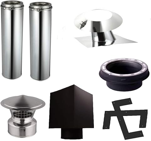 Rainbow Chimney 6 Inch Double Wall Cathedral Ceiling Chimney Kit