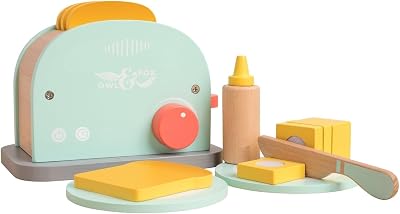 Owl & Fox Wooden Toaster Set Pretend Play Breakfast Toy 3+ TP Toys