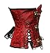 bslingerie® Gothic Punk Heavy Duty Retro Waist Cincher Underbust Corset (S, Red)