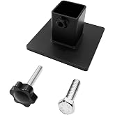 Hand Attachment Foot 3x3 Inch Metal Platen Flat Base Fits Arbor Press | 3x3 inch flat steel platen base with 1-inch collar and 2 bolts. Fits 1-ton arbor press ram for leather die cutting.