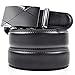 Belts Mens Leather Ratchet Comfort Cilp Adjustable Automatic Sliding Buckle Fashion Dress Belt 1.38 inches Width Black