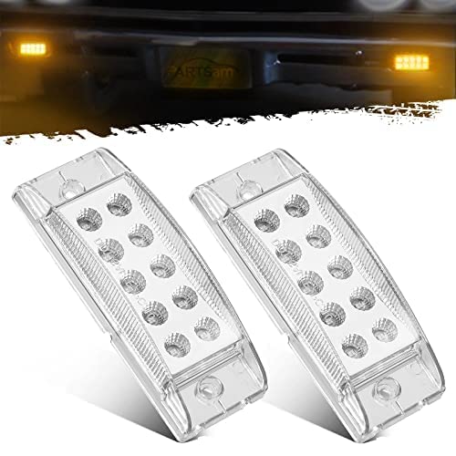Partsam 2Pcs 6 Inch LED Marker Light Rectangle 10