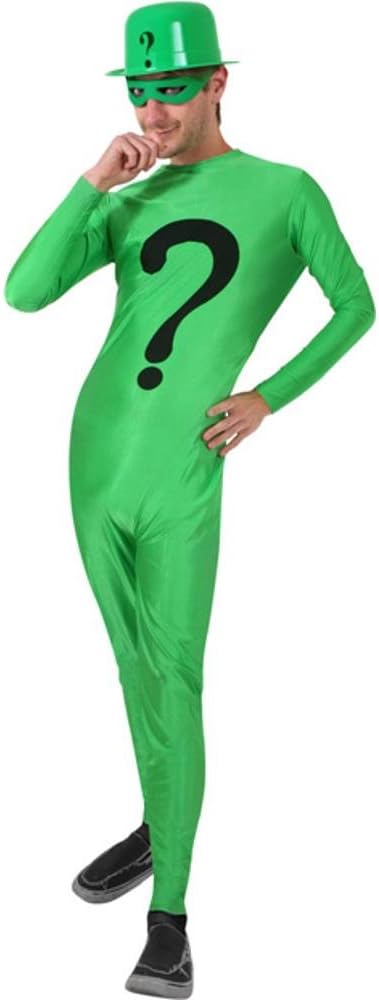 Adult's Riddler Halloween Costume (Size: Standard 44) Green