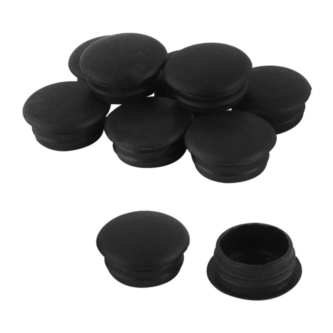 sourcingmap 10Pcs Round Blanking End Caps Tubing Pipe Insert Bung 15mm Dia