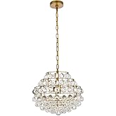 Elegant Lighting Indoor Modern Home Decorative Bright Ceiling Light Savannah 16 inch Pendant in Brass
