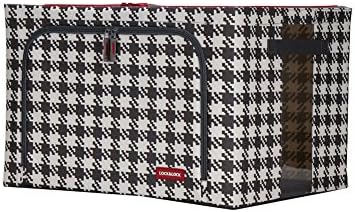Lianna Household Oxford Fabric Collapsible Finished Boxed Clothing Clothing Quilt Steel Frame Design Organizers Transparent Window-B-88L