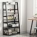 Tribesigns 5-Tier Ladder Shelf, 5 Shelf Modern Bookshelf and Bookcase Freestanding Leaning Shelf for Living Room Home Office (Black)