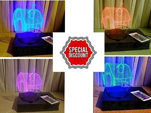 Kids Fantasy Home Shape 3D Smart Lamp with featuring 7 different color changing mode, Excellent RGB transmittance capacity with low power consumption, Multipurpose function with USB or battery.