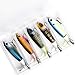 SUDAJI 5 Pcs Fishing Lures Set Fishing Artificial Bait,4.0 Inch Hard Fishing Topwater Lures with 2 Strong Treble Carbon Steel Hooks,Floating Rotating Tail Harb Hishing Lures(L)