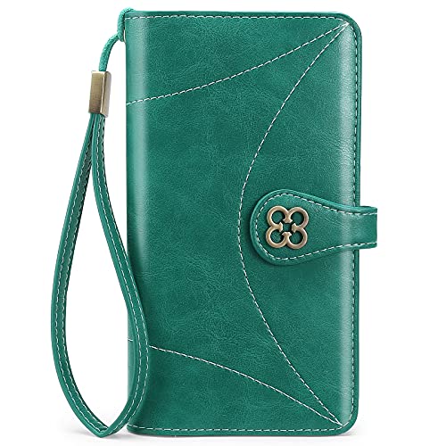 Womens Leather Wallet Ladies Wallets With Rfid Protection Black Large Capacity Trifold Change Purse Checkered Wallet Card Holder Wristlet Wallets For Women Zip Stitch Wallet