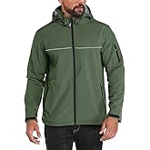 Yousify Mens Softshell Jacket Fleece Lined Windbreaker Lightweight Rain Waterproof Hooded Jackets for Hiking