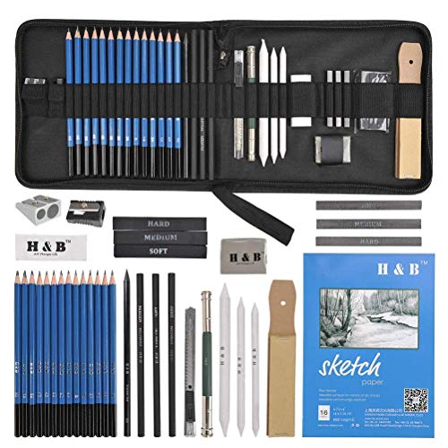 Corslet Art Sketching Kit Graphite Charcoal Drawing Pencil Set for Artist Kit Painting Shading Sketch Kit for Kids and Adults with Zipper Carry Case (35 Pcs) (35) Corslet Art Sketching Kit Graphite Charcoal Drawing Pencil Set for Artist Kit Painting Shading Sketch Kit for Kids and Adults with Zipper Carry Case (35 Pcs) (35)