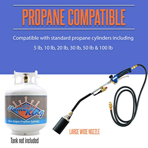 Flame King YSN340K Propane Torch Kit w/Ignitor Heavy Duty Weed Burner