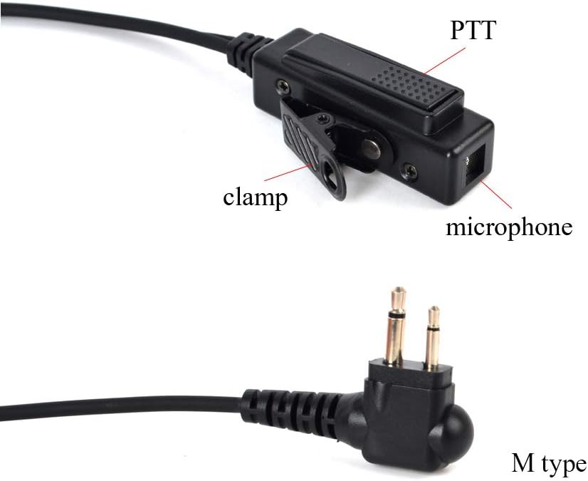 HYS G-Shape Earpiece Radio Headset Compatible With Motorola CP040 DP1400 GP68 GP88 GP300 CT150 Hyera Walkie Talkie Inline - Image 4