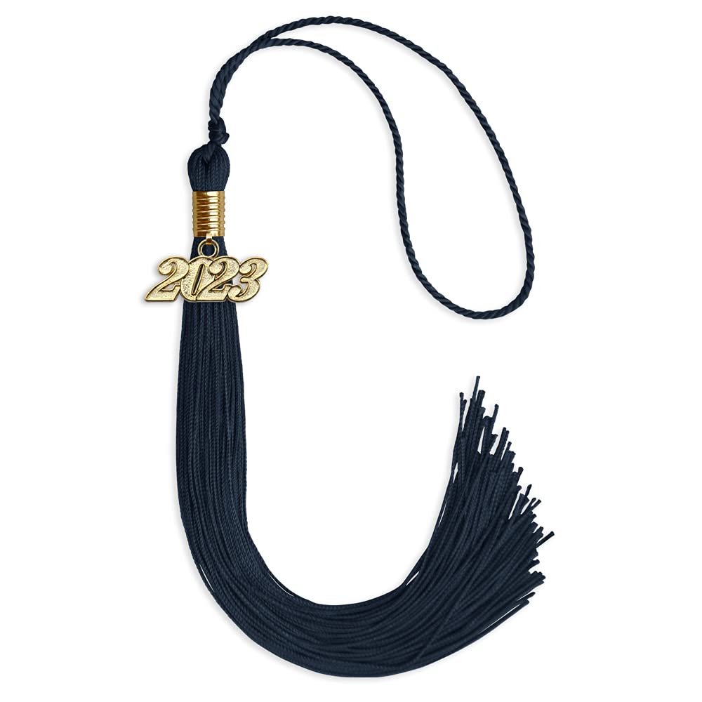 Endea Graduation Single Color Tassel with Gold Date Drop (Navy Blue, 2023)