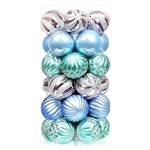 SHareconn 30ct 2.36 Zoll Weihnachtskugeln Ornamente, bruchsichere Kugeln Ornamente für Weihnachtsbaum, farbige…