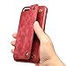 iPhone 8 Plus Card Holder Case iPhone 8 Plus Wallet Case Slim iPhone 8 Plus Folio Leather case cover Shockproof Case with Credit Card Slot Protective Case for iPhone 8 Plus and iPhone 7 Plus (Red)