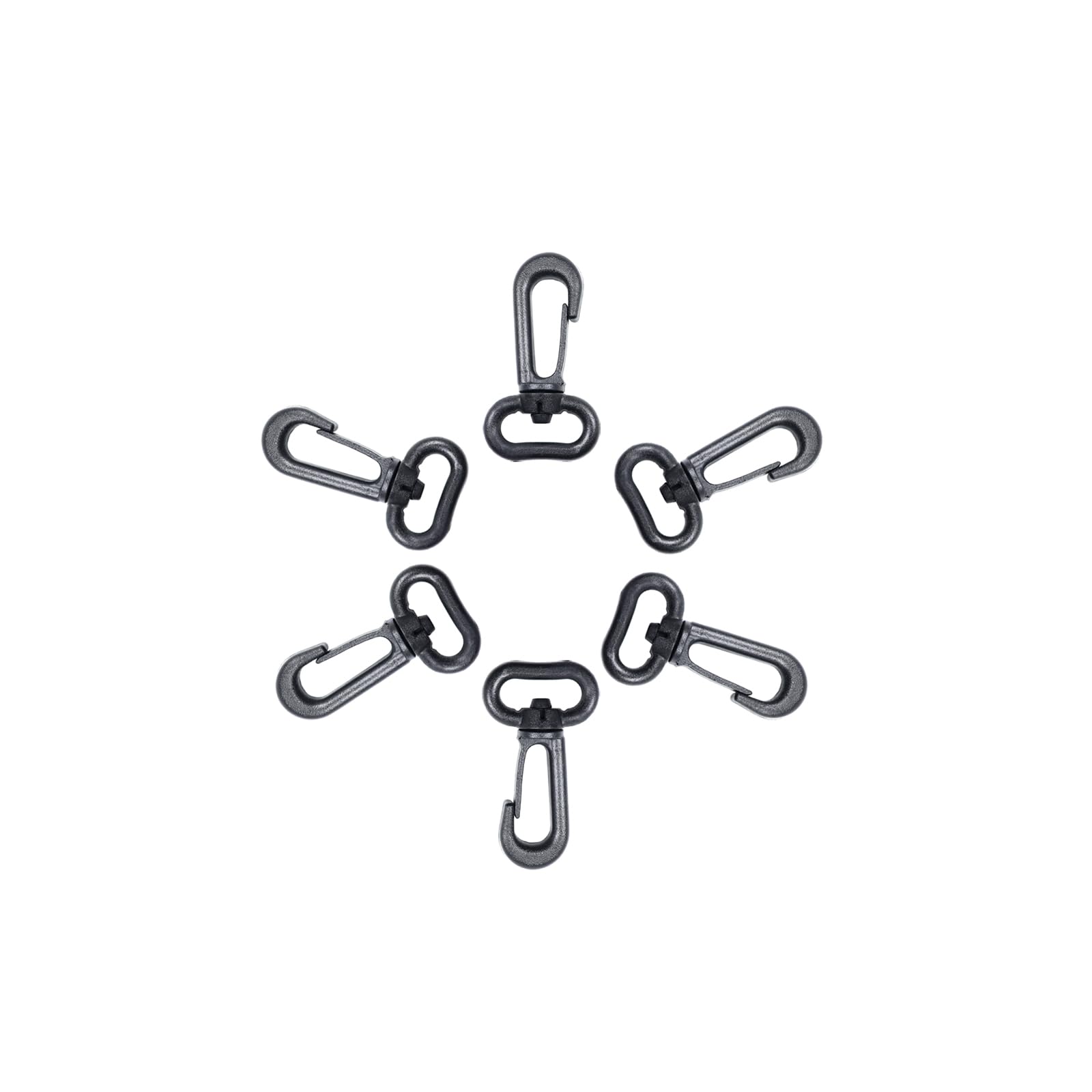Baikeen Plastic Snap Hooks,Plastic Swivel Snaphook Push Gate Clip Rotary Snaphook Rotate Claw Snap Clip Buckle Clasp Hooks for Strap (20mm(0.75") - 6 pieces)