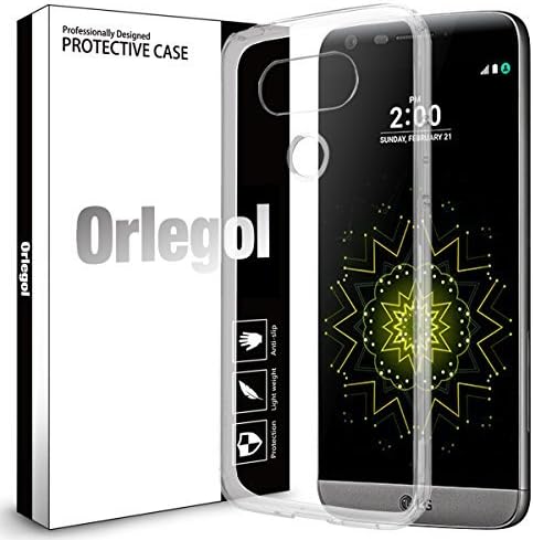 LG G5 Case,Orlegol Frame Slim Case Clear Thin Transparent Soft TPU Gel Skin / Case / Cover for LG G5