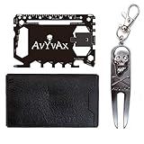 Credit Card Tool with Money Clip Set - Golf Divot Tool and Golf Ball Marker - Gadgets for Men - Multi Tool Credit Card - Money Clip Wallet Size Pocket Tool All In One - Multi Purpose Credit Card Tool