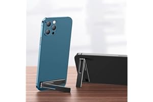 2 Pack Cell Phone Kickstand Vertical and Horizontal Metal Phone Stand for Desk Black Silver Adjustable Angle Phone Holder for